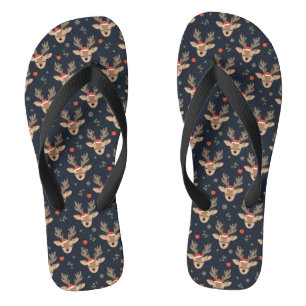 Chic Modern Christmas Holidays Festival Rentier Badesandalen