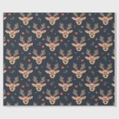 Chic Modern Christmas Holidays Festival Rentier Geschenkpapier (Flach)
