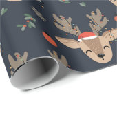 Chic Modern Christmas Holidays Festival Rentier Geschenkpapier (Rolleneckpunkt)