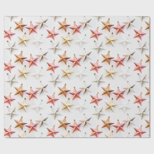 Chic Modern Christmas Star Ornaments Geschenkpapier (Flach)