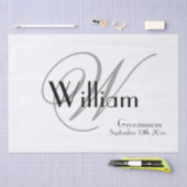 Chic Modern Classic Personalisiert Name + Monogram Seidenpapier (Handwerk)
