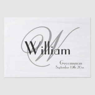 Chic Modern Classic Personalisiert Name + Monogram Seidenpapier