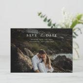 Chic Modern Coastal Wedding Photo Save The Date (Stehend Vorderseite)