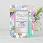 Chic Modern Colorful Beauty Party Einladungen (Stehend Vorderseite)