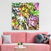 Chic Modern Colorful Sukkulous Foto Muster Leinwanddruck (Insitu (Wohnzimmer))