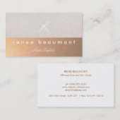 Chic Modern Copper Fairstylist Scheren Logo Visitenkarte (Vorne/Hinten)