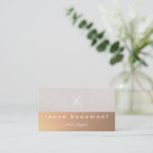 Chic Modern Copper Fairstylist Scheren Logo Visitenkarte (Stehend Vorderseite)