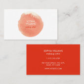 Chic Modern Corner Peach Wasserfarbenlot Visitenkarte (Vorne/Hinten)