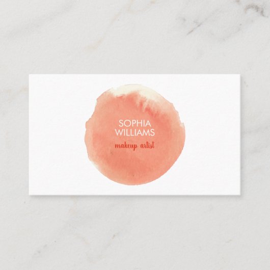 Chic Modern Corner Peach Wasserfarbenlot Visitenkarte (Vorderseite)