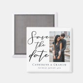 Chic Modern Couple Foto Save the Date Magnet (Vorderseite/Rückseite)