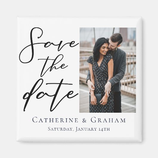 Chic Modern Couple Foto Save the Date Magnet (Vorne)