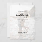 Chic Modern Couples Foto Script Wedding Einladung (Vorderseite)