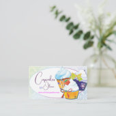 Chic Modern Cupcakes Patissier Visitenkarte (Stehend Vorderseite)