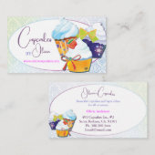 Chic Modern Cupcakes Patissier Visitenkarte (Vorne/Hinten)