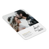 Chic Modern Custom Foto Wedding Save the Date Magnet (Rechte Seite)