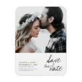 Chic Modern Custom Foto Wedding Save the Date Magnet (Vertikal)