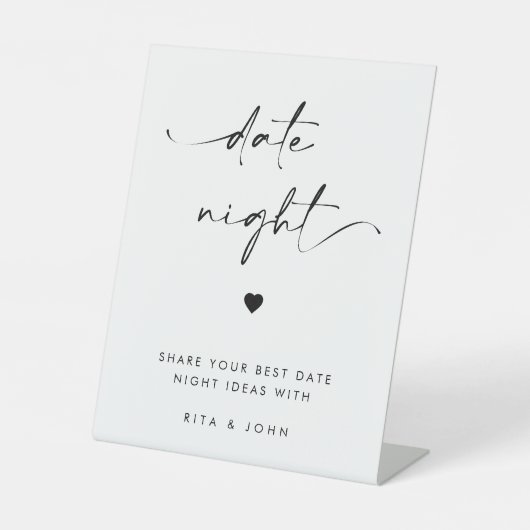 Chic Modern Date Jar Ideas Wedding Sign Sockelschild (Vorderseite)