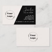 Chic & Modern Design Black & White Visitenkarte (Vorne/Hinten)