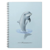 Chic Modern Dolphin & Script auf Light Blue Foto Notizblock (Vorderseite)