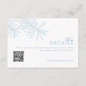Chic Modern Dusty Blue Wedding Website/Details Begleitkarte (Vorderseite)