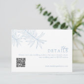 Chic Modern Dusty Blue Wedding Website/Details Begleitkarte (Stehend Vorderseite)