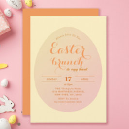 Chic Modern Easter Brunch Ei Hunt Yellow Orange Einladung