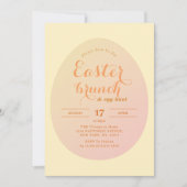 Chic Modern Easter Brunch Ei Hunt Yellow Orange Einladung (Vorderseite)