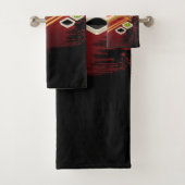 Chic Modern Elegant Black & Red Sushi Badhandtuch Set (Insitu)