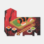 Chic Modern Elegant Black & Red Sushi Geschenkschachtel (Ungefaltet)