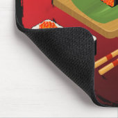 Chic Modern Elegant Black & Red Sushi Mousepad (Ecke)