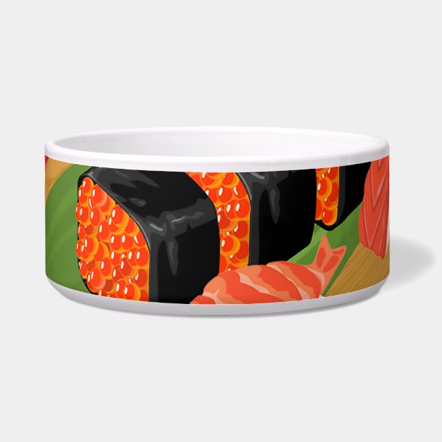 Chic Modern Elegant Black & Red Sushi Napf (Vorderseite)