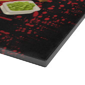 Chic Modern Elegant Black & Red Sushi Schneidebrett (Ecke)
