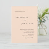 Chic Modern Elegant Blush Pink Wedding Einladung (Stehend Vorderseite)