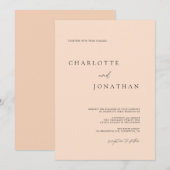 Chic Modern Elegant Blush Pink Wedding Einladung (Vorne/Hinten)