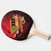 Chic Modern Elegante Black & Red Sushi Koch Tischtennis Schläger (Seitenansicht)