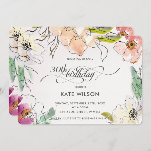 Chic Modern Elegante Einladung (Vorne/Hinten)