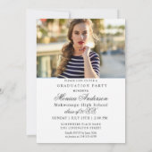 Chic Modern Elegante Script FOTO Graduation Party Einladung (Rückseite)