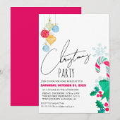 Chic Modern Elegante Script Weihnachts-Party Einladung (Vorne/Hinten)