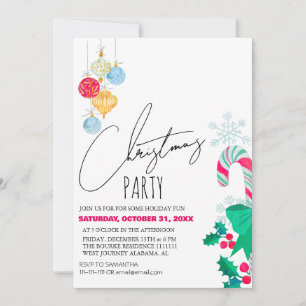 Chic Modern Elegante Script Weihnachts-Party Einladung