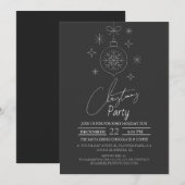 Chic Modern Elegante Script Weihnachts-Party Einladung (Vorne/Hinten)