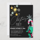 Chic Modern Elegante Script Weihnachts-Party Einladung (Vorderseite)