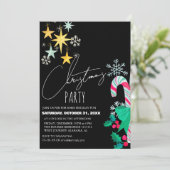 Chic Modern Elegante Script Weihnachts-Party Einladung (Stehend Vorderseite)