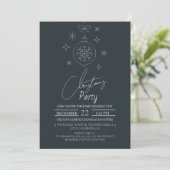 Chic Modern Elegante Script Weihnachts-Party Einladung (Stehend Vorderseite)