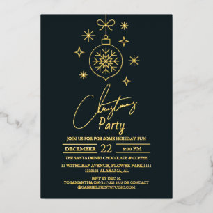 Chic Modern Elegante Script Weihnachts-Party Folieneinladung