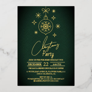 Chic Modern Elegante Script Weihnachts-Party Folieneinladung