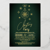 Chic Modern Elegante Script Weihnachts-Party Folieneinladung (Vorderseite)