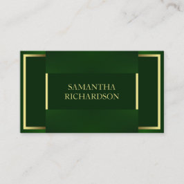Chic Modern Emerald Green und Gold Beruflich Visitenkarte