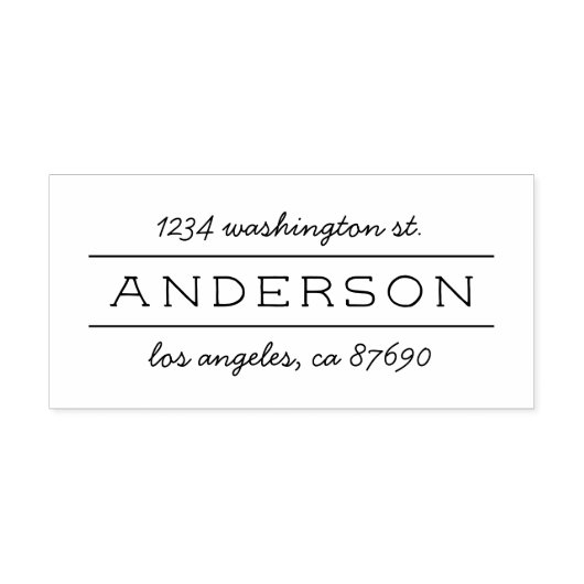 Chic Modern Family Name Script-Rücksendeadresse Gummistempel (Prägung)