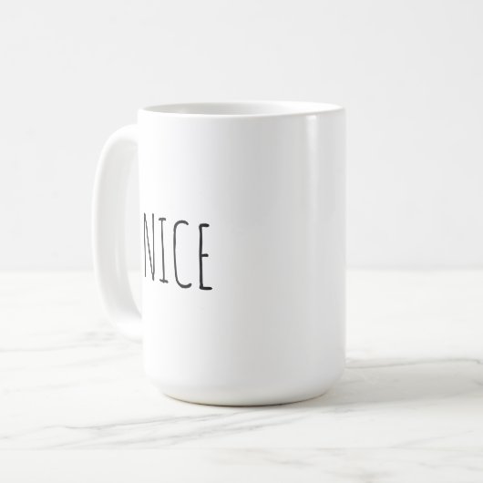 Chic Modern Farmhouse ‘Nice’ Customizable Words  Kaffeetasse (Vorderseite Links)