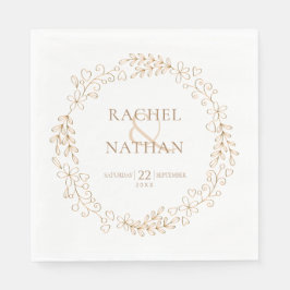 Chic Modern Floral Garland Feier Serviette